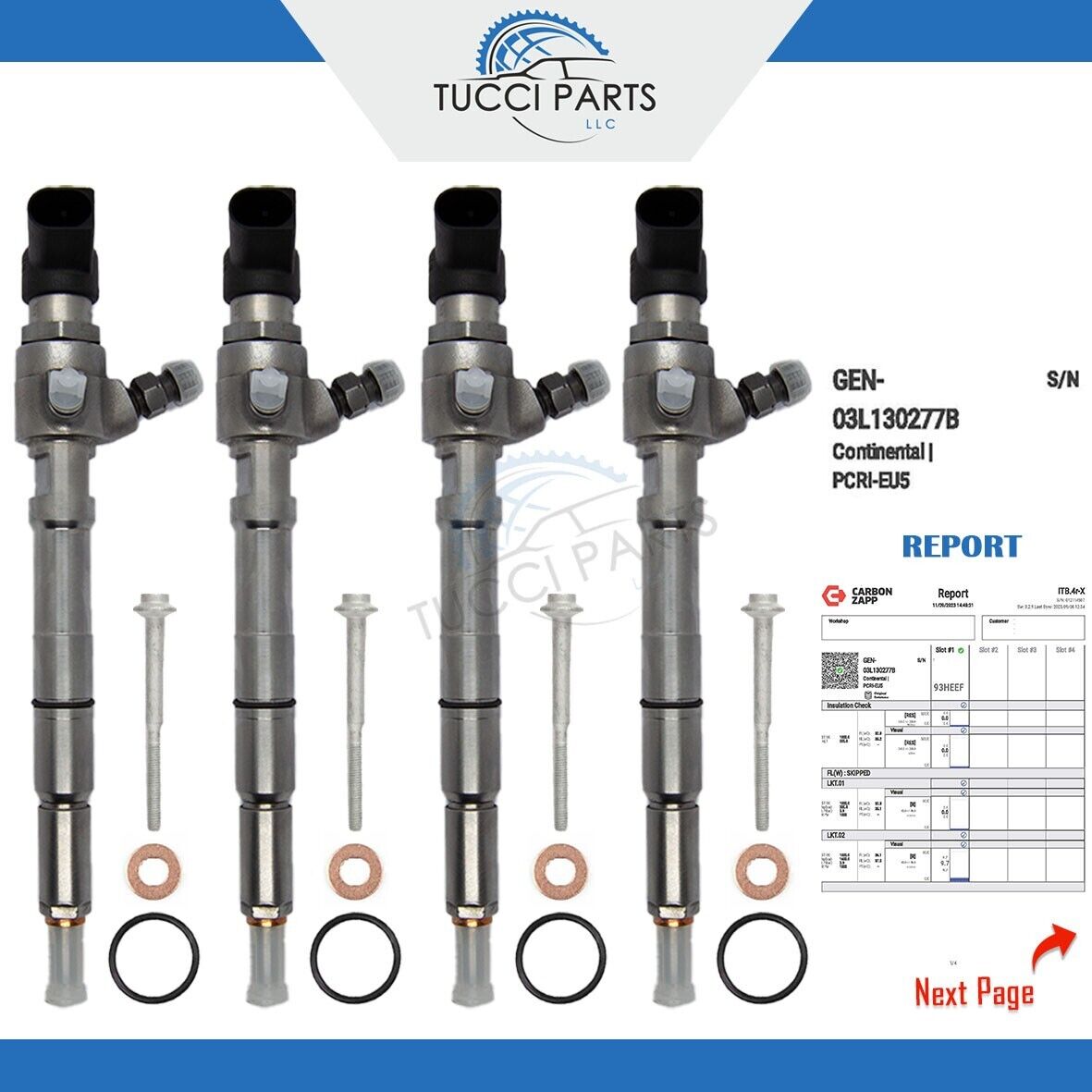 4x Einspritzdüse 03L130277B Siemens VW Motor CAYA 1.6 TDI CONTINENTAL Injektor
