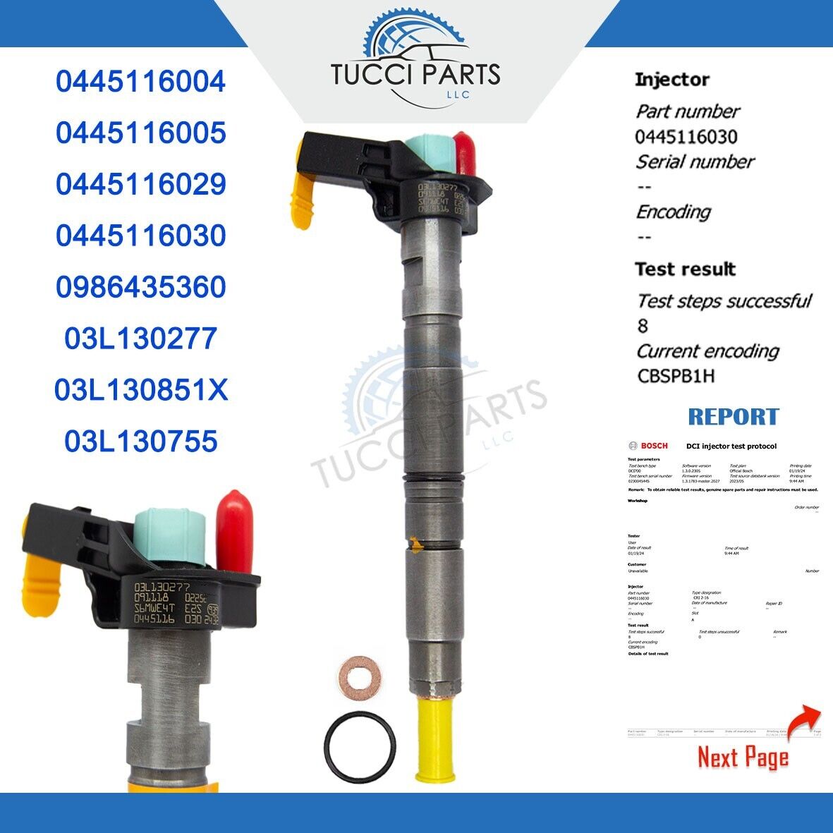 Einspritzdüse Injektor Bosch 0445116030 03L130277 VW AUDI SEAT SKODA 2,0 TDI
