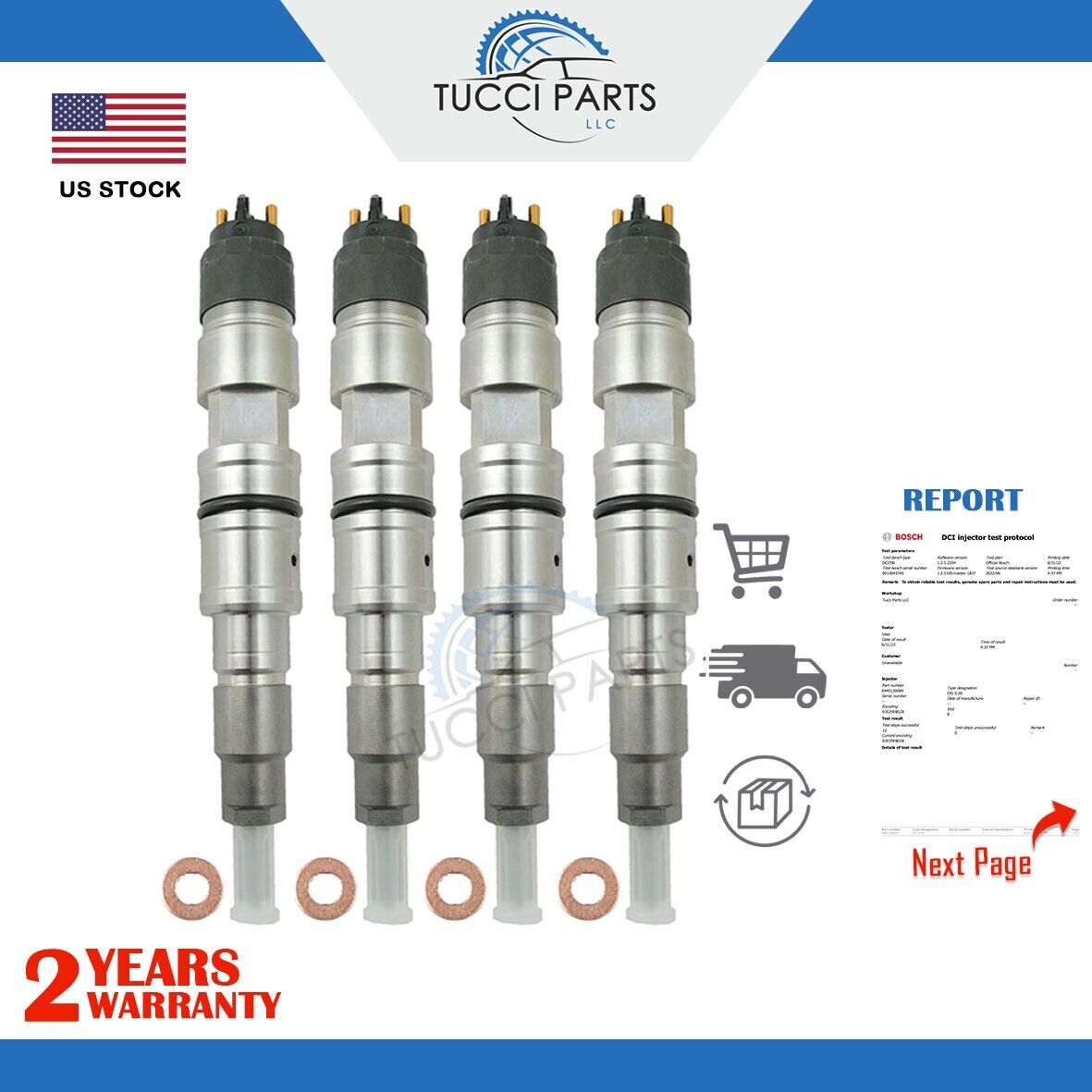 4x 0445120064 20806011 Fuel Injector For VOLVO B 5/6/7/8 FL FE RENAULT DXI