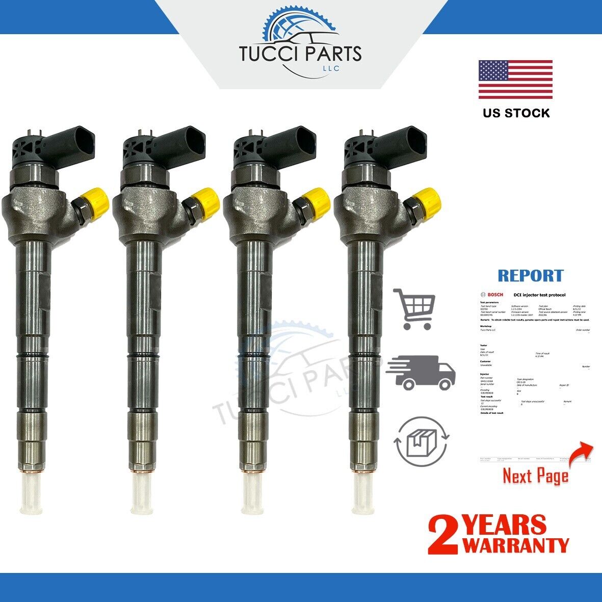 4x Injector injection nozzle VW Audi Seat Skoda 2.0 TDI 0445110369 03L130277J